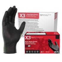 Luvas industriais X3 Nitrile Black 3 Mil Small (1000)
