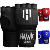 Luvas internas acolchoadas Hawk, gel de treinamento, envoltórios para boxe, envoltórios rápidos, masculinos e femininos, bandagens de muay thai, mma, bandagens, protetores de punho e punhos, protetores de pulso (par) (pretos, S/M)