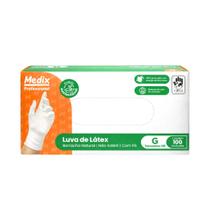 Luvas Látex Descartáveis Com Pó Médix 100 Unidades - G Luvas Látex Descartáveis Com Pó Médix 100 Unidades - G