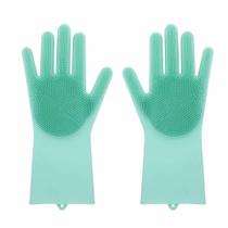 Luvas Lava Louça Silicone Macio Massagem Pet Frutas Lavagem