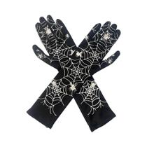 Luvas Longas De Cosplay De Fantasma, Aranha E Morcego Pretas Para Festa De Dança E Festival Luvas Longas De Cosplay De Fantasma, Aranha E Morcego Pretas Para Festa De Dança E Festival