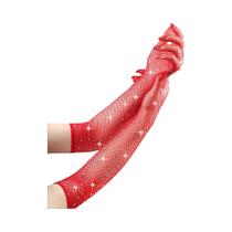 Luvas Longas De Rede Vintage Com Strass Estilo Europeu-Americano Sexy Para Noite De Balada