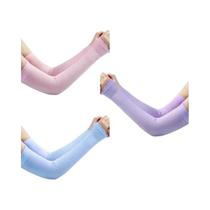 Luvas Longas De Seda Gelada Com Proteção UV E Punho Antiderrapante Para Proteção Solar De Mãos Em