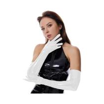 Luvas Longas Pretas De Couro Brilhante Sexy Para Mulheres Punk Hip Hop Dança Em Nightclub Cosplay Luvas Longas Pretas De Couro Brilhante Sexy Para Mulheres Punk Hip Hop Dança Em Nightclub Cosplay