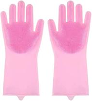 Luvas Magica Escova Limpeza Silicone Lavar Louça Prato Cozinha Multiuso Esponja Pet