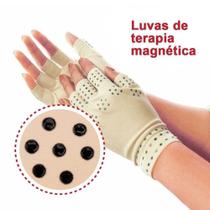 Luvas Magnéticas Tratamento Artrite Tendinite Túnel De Carpo Reumatoide Artrose - Bege - MS Fisio