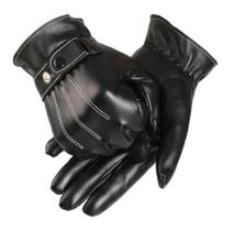 Luvas Masculina Executiva Couro Preto Touch Inverno Luxo