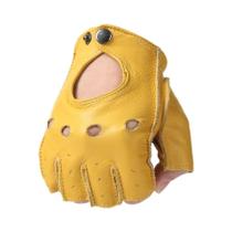 Luvas Masculinas De Couro PU Sem Dedos Para Dirigir, Fitness, Motociclismo E Ciclismo, Luvas De Luvas Masculinas De Couro PU Sem Dedos Para Dirigir, Fitness, Motociclismo E Ciclismo, Luvas De