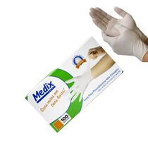 Luvas Medix Látex Branca sem Pó Alta Sensibilidade 100 Unid