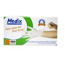 Luvas Medix Látex Branca sem Pó Alta Sensibilidade 100 Unid