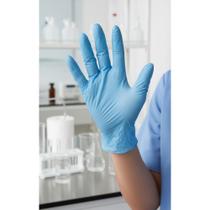 Luvas Nitrílicas Descartáveis Azul P Antiderrapantes S/Pó 10