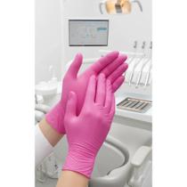 Luvas Nitrílicas Rosa PP Antiderrapantes - 100 Unidades