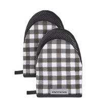 Luvas para Forno KitchenAid Gingham Mini - Conjunto com 2 Peças - Ônix Preto