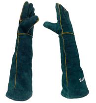Luvas para manejo de animais Haulonda 60 cm em couro, resistentes a mordidas Luvas para manejo de animais Haulonda 60 cm em couro, resistentes a mordidas