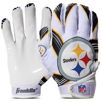 Luvas para receptores de futebol Franklin Sports Pittsburgh Steelers Youth NFL Luvas para receptores de futebol Franklin Sports Pittsburgh Steelers Youth NFL