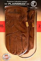 Luvas Plainsman Cabretta, couro de cabra, marrom, XL, 2 pares Luvas Plainsman Cabretta, couro de cabra, marrom, XL, 2 pares