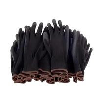 Luvas Pretas Antiderrapantes Com Revestimento De PU 6/12/18PCS Em Nylon Durável Para Jardinagem E Luvas Pretas Antiderrapantes Com Revestimento De PU 6/12/18PCS Em Nylon Durável Para Jardinagem E