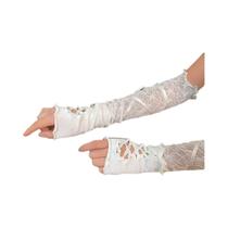 Luvas Pretas De Renda Sem Dedos Para Mulheres, Estilo Gótico Punk, Com Tiras DIY, Proteção Solar E