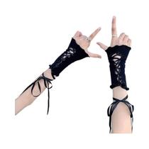 Luvas Pretas De Renda Sem Dedos Para Mulheres Estilo Gótico Punk DIY Com Elástico E Proteção Solar Luvas Pretas De Renda Sem Dedos Para Mulheres Estilo Gótico Punk DIY Com Elástico E Proteção Solar