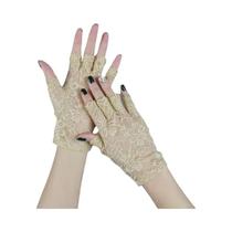 Luvas Pretas De Renda Sem Dedos Para Mulheres, Protetores Solares Sexy, Luvas De Direção, Meia Rede