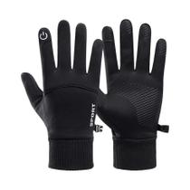 Luvas Pretas Impermeáveis Para Esportes De Inverno, Quentes, Com Dedos Completos, Tela Sensível Ao