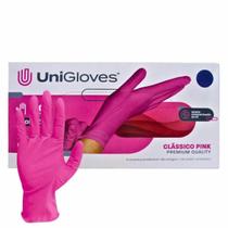 Luvas proced látex c pó unigloves pink 100un Luvas proced látex c pó unigloves pink 100un