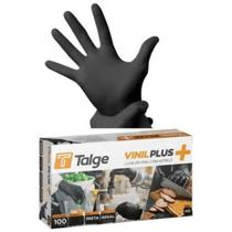 Luvas proced vinil plus s pó talge preta 100un