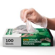 Luvas Protetoras Descartáveis TenderGentle de Vinil Médio Sem Látex