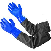 Luvas resistentes a produtos químicos Haiou Long Rubber 25" azuis tamanho M Luvas resistentes a produtos químicos Haiou Long Rubber 25" azuis tamanho M