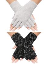 Luvas Sunblock Fingerless Maxdot para mulheres (2 pares)