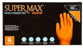 Luvas Supermax - Nitrilo Proteção Ignite Orange M G e GG