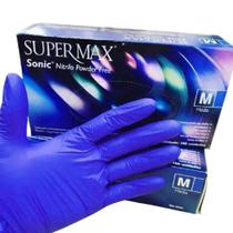 Luvas Supermax para Procedimento Não Cirúrgico Sonic Nitrilo Borracha Sintética Com 100 Unidades M