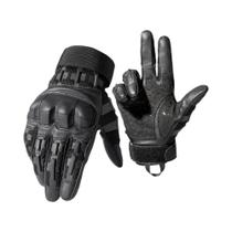 Luvas Táticas De Dedo Inteiro Com Tela Sensível Ao Toque Em Couro PU Para Combate, Tiro, Caça,