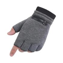 Luvas Táticas Unissex De Veludo Quente E Grosso Para Inverno, Meio Dedo, Para Esportes Ao Ar Livre,