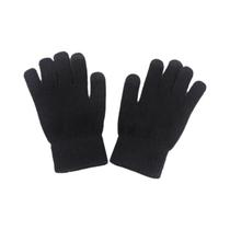 Luvas Térmicas De Inverno Com Dedos Completos E Aquecedor De Pulso, Luvas De Malha Sólidas