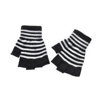 Luvas Unissex De Inverno Quentes E Elásticas Com Listras, Sem Dedos, Estilo Gótico, Confortáveis