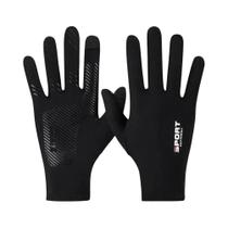 Luvas Unissex De Seda Gelada Com Dedos Cortados Para Ciclismo, Condução E Pesca, Respiráveis,