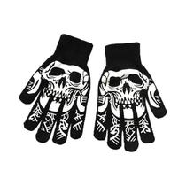 Luvas Unissex Luminosas Sem Dedos Com Caveira Para Ciclismo, Patinação, Halloween E Uso No Inverno