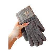 Luvas Unissex Quentes De Inverno Com Tela Sensível Ao Toque, Dedo Inteiro, Tricô Elástico De Lã,