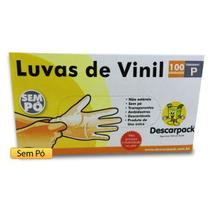 Luvas vinil p com pó (c/ 100 unid.) descarpack