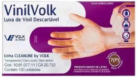 Luvas Vinil Volk Com 100Un Pequena Sem Amido - Kit C/2Un