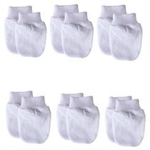 Luvinha maternidade bebê - kit com 6 pares - cor branca - tamanho rn