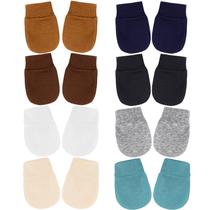 Luvinhas para bebê AQOKKA de algodão orgânico 0 a 6 meses com elástico Luvinhas para bebê AQOKKA de algodão orgânico 0 a 6 meses com elástico