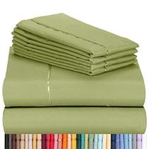 LuxClub 6 PC Sheet Set Folhas de Bambu Bolsos Profundos 16" Eco Friendly Rugas Folhas Livres Máquina Lavada Hotel Roupa de Cama Sedosa Macia - Rei limão