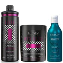 Luxe Platinum Blueken 1L, BTX Luxe Platinum Blueken 1Kg e Shampoo Detox Therapy Blueken 500ML Luxe Platinum Blueken 1L, BTX Luxe Platinum Blueken 1Kg e Shampoo Detox Therapy Blueken 500ML