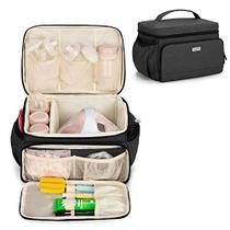 Luxja Breast Pump Bag Compatível com Spectra S1 e S2, Saco de Bombeamento para Extrator de Leite e Peças Extras (Adequado para Uso em Casa ou Viagem), Preto (Patente Pendente)