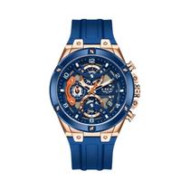 Luxo À Prova D'água Luminoso Cronógrafo Data Quartzo Relógio Masculino LIGE Militar Casual De Alta