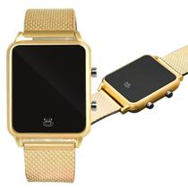 Luxo Dourado: Relógio Feminino Digital Tela LED - Ideal para Presente de Mulher - Elegância Total - Orizom