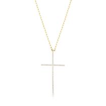 Luxo Sagrado: Colar Banhado em Ouro 18k com Crucifixo Detalhado em Zircônia