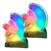 Luz Abajur Noturna Infantil Quarto Luminária Tomada Bivolt 2 Peças